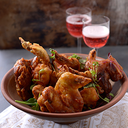 Beer Battered Chicken Wings served with a Mayonnaise Dip
