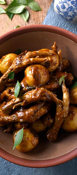Jamaican style curry chicken feet