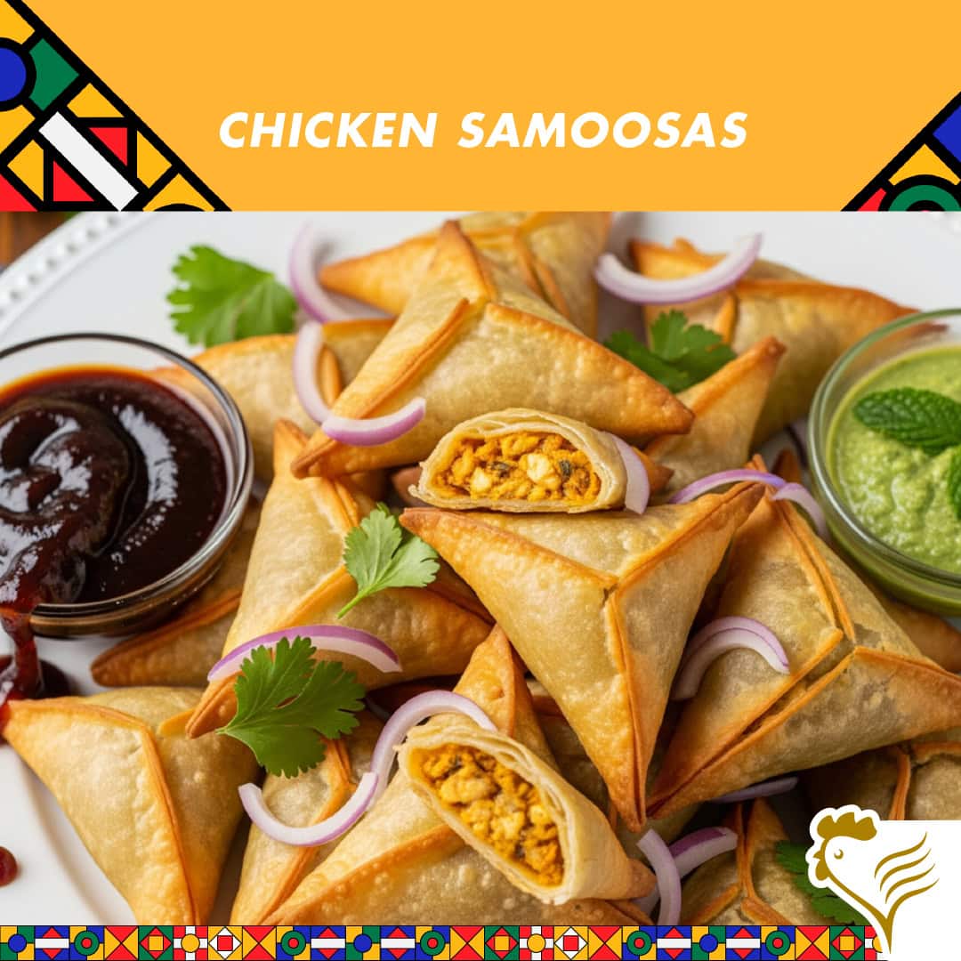 Braaied Chicken Samosas Served with Chutney Recipe