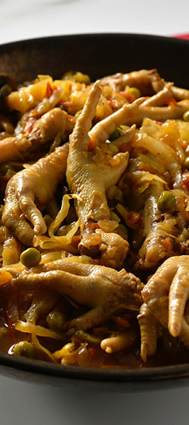 Feet in a Chakalaka and Cabbage Stew 